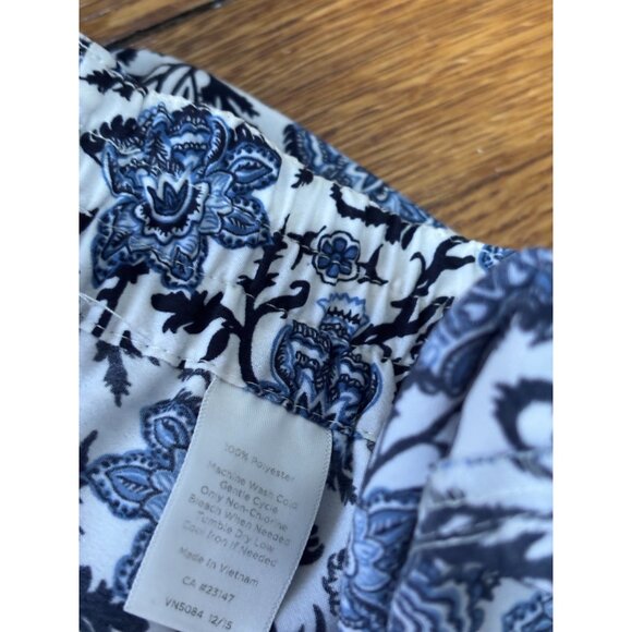 Talbots Womens Casual Pull on Pants Sz 4 Blue Paisley Lightweight Elastic Waist - Picture 5 of 6